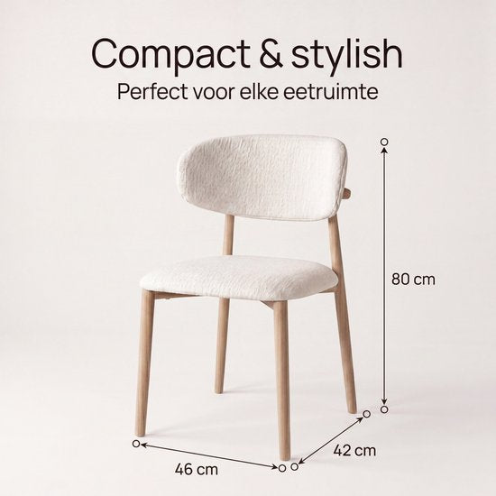 Chaises de salle à manger Bayt Japandi - Lot de 2 - Beige