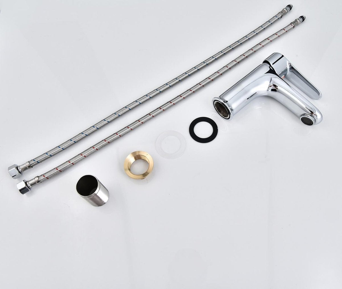 Robinet de salle de bain Inspire Argent avec raccords - Robinet de lavabo - Argent