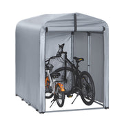 SoBuy KLS11-K Abri de jardin extérieur, étanche, abri vélo et rangement, argent, 120 x 176 x 163 cm
