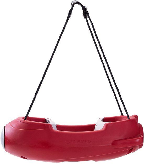 Step2 Rocket Swing for Two Rouge - Balançoire fusée pour deux personnes - Ceintures de sécurité réglables - Facile à monter et à descendre - Plastique résistant