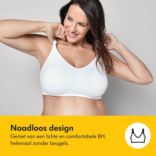 Soutien-gorge Medela Keep Cool Ultra - Soutien-gorge d'allaitement sans coutures - Soutien-gorge de grossesse avec 6 zones respirantes - Tissu Soft Touch – Confortable et offrant un bon maintien - Blanc - Taille S
