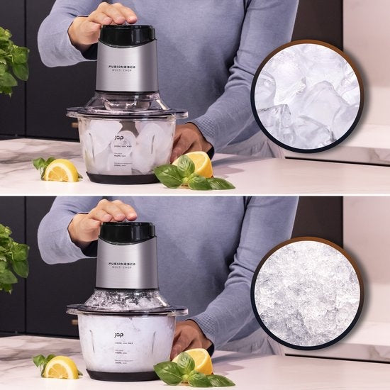 JAP Appliances Multi Chop - Hachoir avec bol en verre (1.2 litres) - Broyeur à glace - Lavable au lave-vaisselle - Hachoir à aliments - 6 lames - 400W