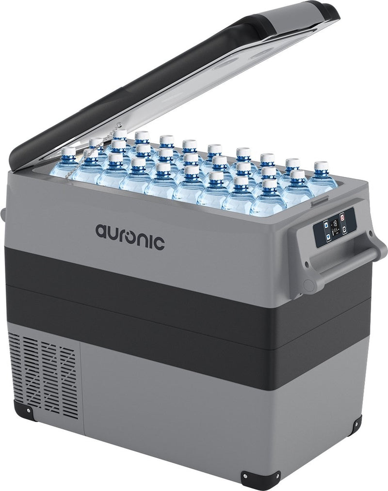 Glacière électrique à compresseur Auronic - 49.5L - Chargeur voiture 12V Prise de courant 230V - Gris