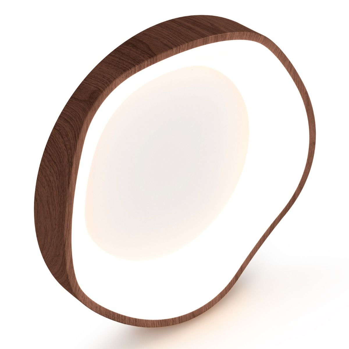 Plafonnier LED Coast - design moderne - imitation bois - lumière blanche chaude 24 W - 41,5 x 41,5 x 10 cm - marron