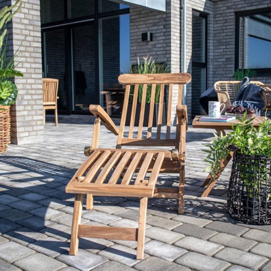 Chaise longue House Nordic Arrecife en teck, réglable