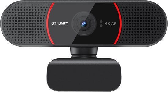Webcam eMeet SmartCam C960 4K, 3840 x 2160 pixels, USB, noire, rouge