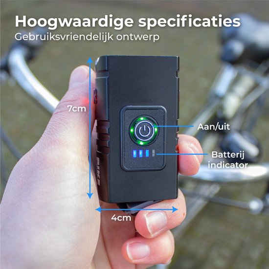 Nuvance Bicycle Light - Eclairage vélo - 6 étapes - 1000 Lumen - Eclairage vélo - Eclairage avant - Eclairage arrière - USB rechargeable