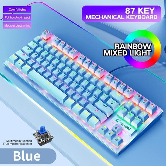 Clavier mécanique de jeu K2 RGB - Convient à Windows/Mac - interrupteur bleu