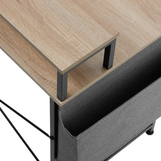 tectake® - Everett desk - largeur 80 cm - table d'ordinateur - avec étagère et organiseur - brun clair - 404663