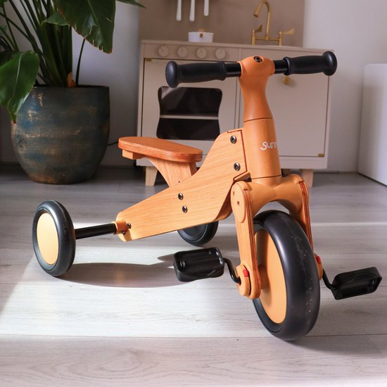 Sunny Walker 2-en-1 1000 - Vélo d'équilibre en bois - À partir de 2 ans - Walker Trike - Selle réglable - FSC Mix
