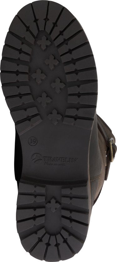 Travelin' Finnmark - Bottes imperméables pour femme - Doublées de laine - Marron foncé