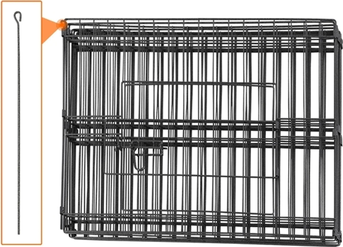 Yaheetech Parc pour chiots - 61 x 61 cm par panneau - équipé de 8 panneaux et d'une serrure de sécurité, de bords arrondis et de piquets de sol - pour chiots et lapins - métal noir