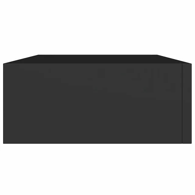vidaXL Ensemble de 2 étagères murales avec tiroir - 40 x 23,5 x 10 cm - MDF et métal - Noir
