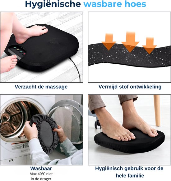 Appareil de massage des pieds Health Bay® - Massage Shiatsu chauffant - Appareil de massage des pieds favorisant la circulation sanguine - Housse lavable - Chauffage par infrarouge -