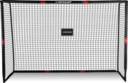 Dunlop Football Goal - But de football 300 x 200 x 120 cm - But de football grand format - Jouets d'extérieur pour enfants et adultes - Montage rapide - But d'entraînement de football - Métal - Noir/Rouge
