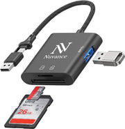Lecteur de cartes SD Nuvance - Lecteur de cartes SD - 3 en 1 - Lecteur de cartes SD - USB-C et USB-A - Lecteur de cartes micro SD - Carte TF