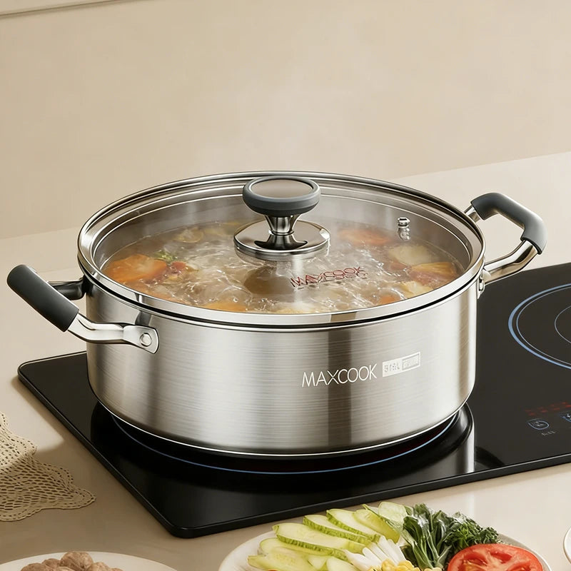 Marmite en acier inoxydable Maxcook - 30 cm - 6,5 litres