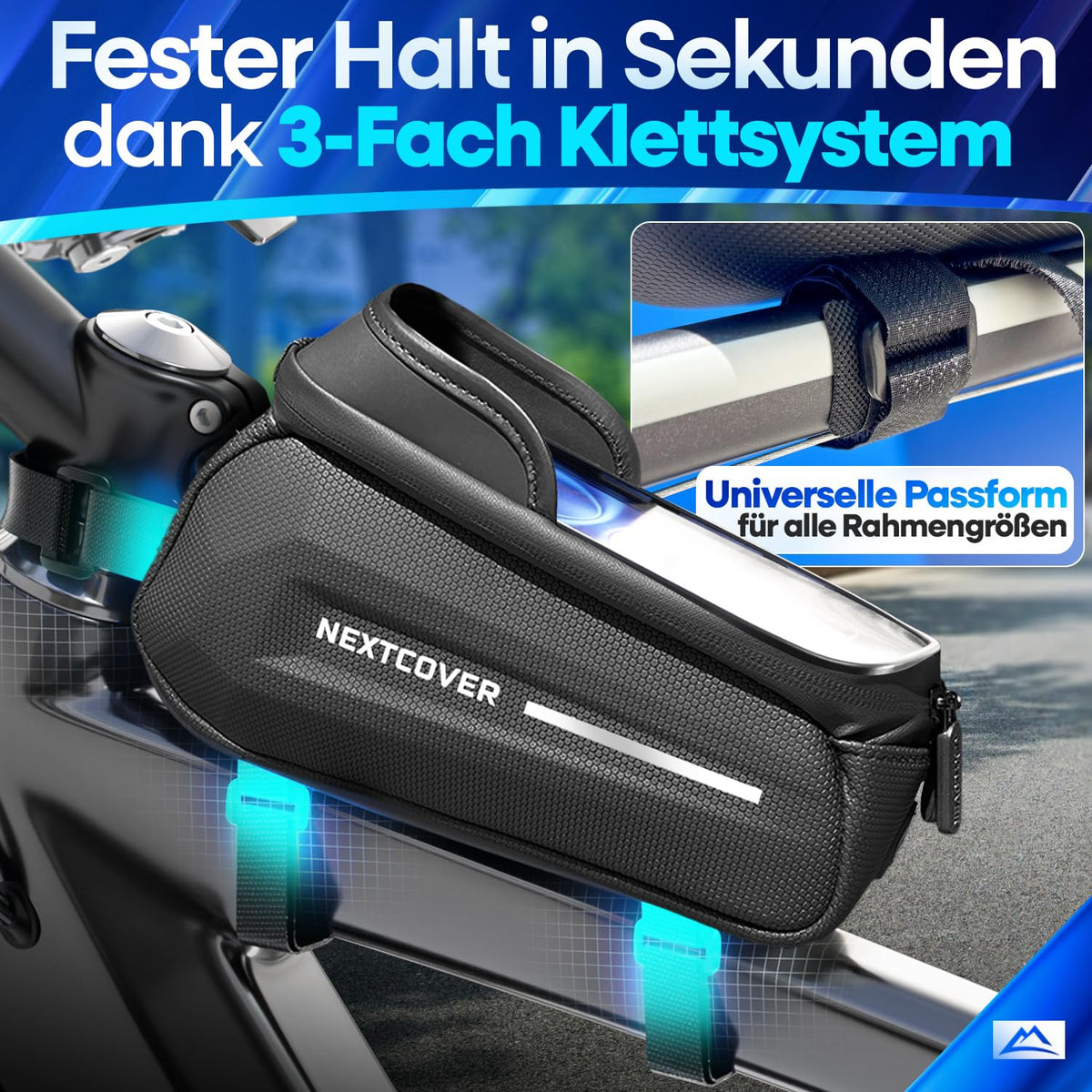 Nextcover® sacoche de cadre vélo - Poche téléphone avec écran tactile - Etanche