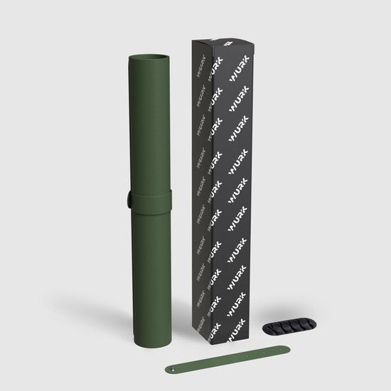WURK Tapis de bureau professionnel en cuir synthétique - Organisateur de bureau - Accessoires de bureau - Tapis de souris XXL - Avec clip de câble - 80x40 - Vert