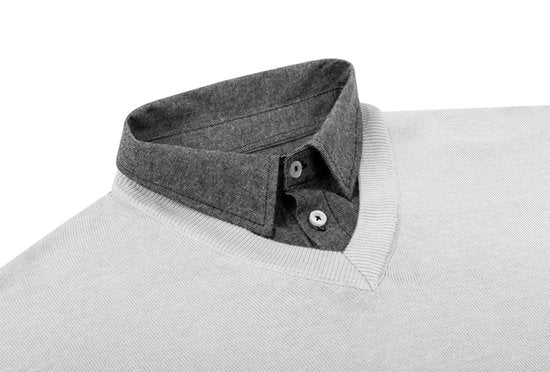 Milanoro - Pull homme à col chemise - Gris foncé - XXL