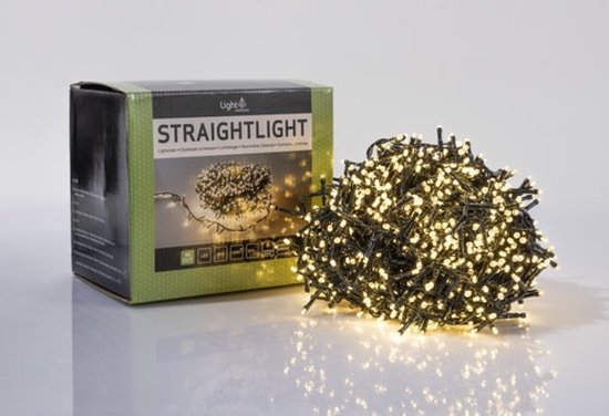 Guirlande LED droite 34 m, 1 500 L, blanc chaud-vert, fil 24 V, lumière fixe, rallonge 3 m