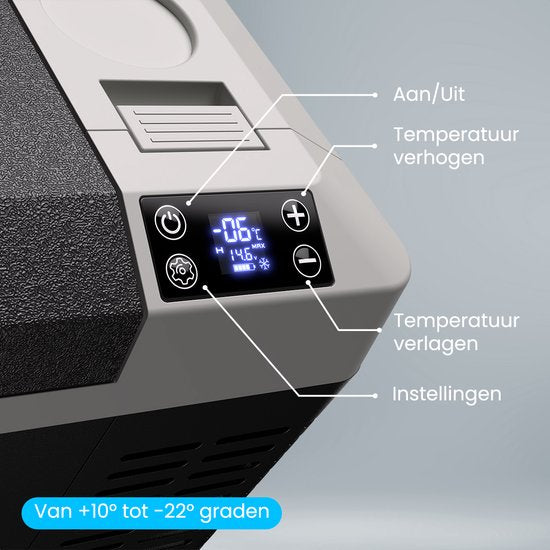 Auronic Electric Cool Box - Frigobox - Compresseur - 12V 230 Volt - Voiture - 20L - Noir/Gris