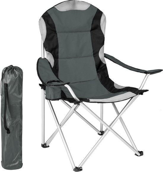 Tectake Chair Basic Camping Chair - Pliable - Gris/Noir