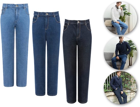 Milanoro - Jean stylé pour homme - Bleu foncé - L36 - L34