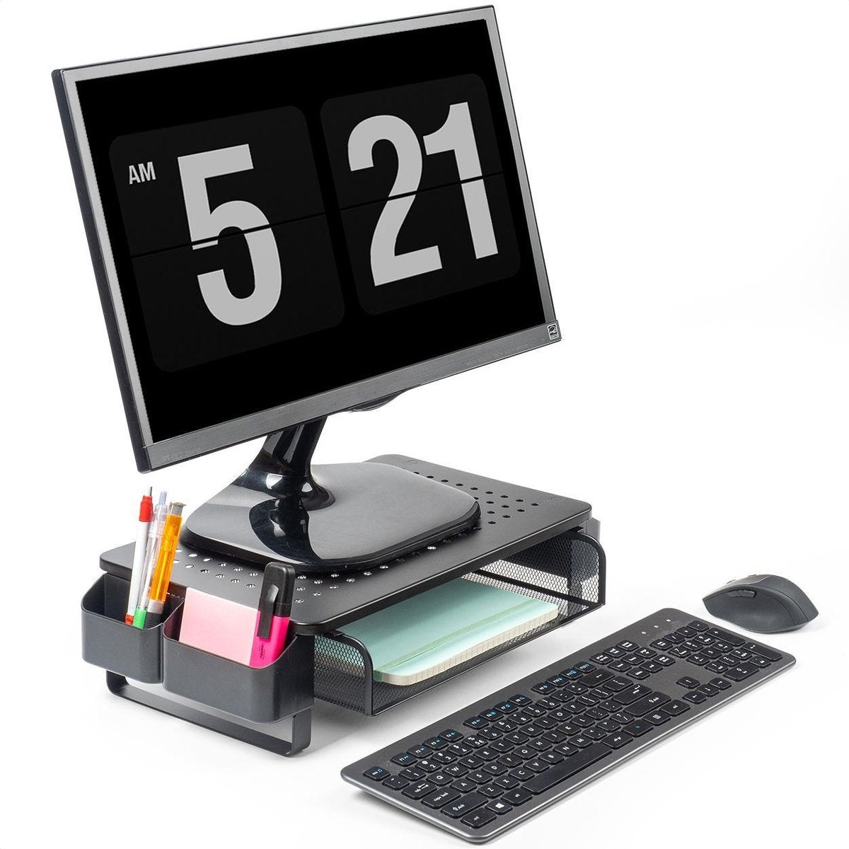 Support de moniteur Réglable - LifeGoods - Réglable - 37 x 23,5 x 10 cm - Métal - Noir