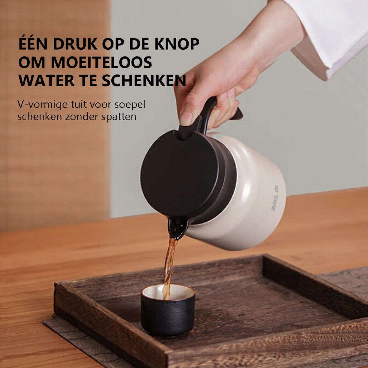 LIFEPAL Thermos avec filtre à thé - 800 ml - Paroi intérieure en acier inoxydable 316 - Isolation à 8 couches - Blanc