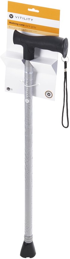 Canne VITILITY - Anthracite - Réglable - Ergonomique - Canne de marche