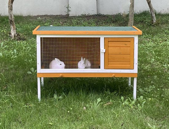 Clapier - clapier pour rongeurs (lapins, cochons d'Inde) - cage pour animaux - abri pour animaux - adapté à une utilisation à l'intérieur et à l'extérieur
