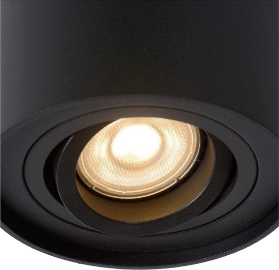 Lucide TUBE - Spot de plafond (lampe de plafond) - Ø 9,6 cm - 1xGU10 - Noir