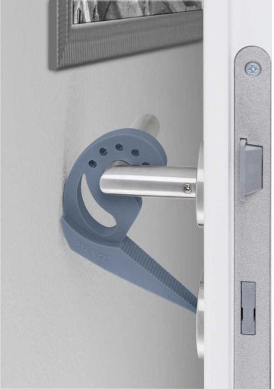 Wenko Butée de porte Multi-stop 11,8 x 7,7 x 2,5 cm, TPR, bleu