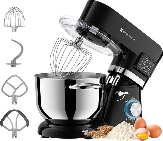 Robot de cuisine - KitchenBrothers  - Affichage et minuterie - 6L - 1400W - Noir