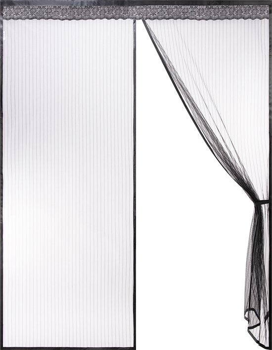 O'DADDY Deurgordijn Deluxe FIBER - Magnetisch Vliegengordijn - Voor Nieuwbouw en Standaard Deuren - Eenvoudige Installatie - Zwarte Hor - 184x230 cm