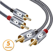 Drivv. Premium Tulip Stereo Audio Cable - 2RCA to 2RCA - Tulip Cable - 5m
