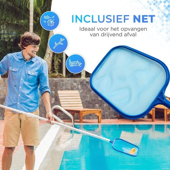 AyeTools Aspirateur de piscine - avec filet de récupération - Bleu