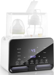 Chauffe-biberons double Fuegobird - Affichage numérique de la température - Réchauffage du lait en poudre/du lait maternel/des aliments pour bébés - Réchauffage rapide - Stérilisation à la vapeur - Maintien au chaud et décongélation - Peut accueillir 2 bi