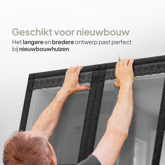O'DADDY Rideau de porte Deluxe FIBER - Rideau à lames magnétiques - Pour nouvelles constructions et portes standard - Installation facile - Noir Hor - 100x240 cm