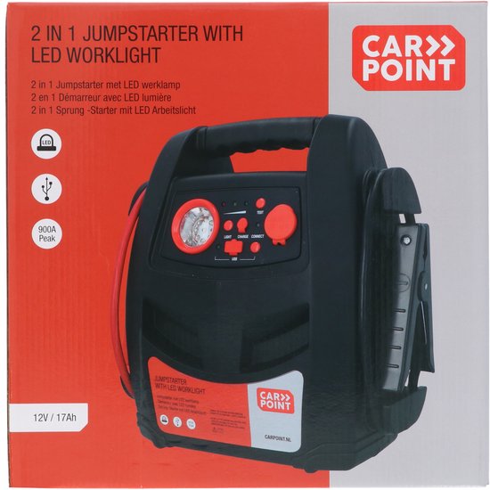 Carpoint Jumpstarter – 12 volts – Puissance continue 400 A – Éclairage LED – Aide au démarrage