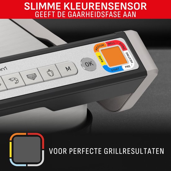 Tefal OptiGrill 2-en-1 GC772D - Gril de table - Gril et barbecue intelligents
