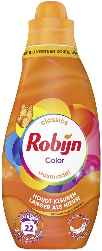 Robijn Klein & Krachtig Lessive pour linge de couleur, 22 lavages, 665 ml