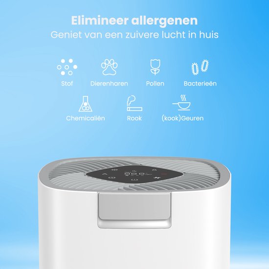 Auronic Air Purifier Ultra - Avec filtre HEPA 13 - 450 m³/h - 90 m² - Filtre à charbon - 3 étapes - Purificateur d'air - Blanc