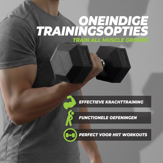 VirtuFit Hexa Dumbbell Pro - 7 kg - Haltère hexagonal - Durable et résistant - Musculation - Poids - CrossFit & Fitness - Convient aux débutants et aux professionnels - Vendu à l'unité