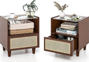 Tables de chevet Coast avec tiroir – Lot de 2 – 43 x 35 x 50 cm – Marron