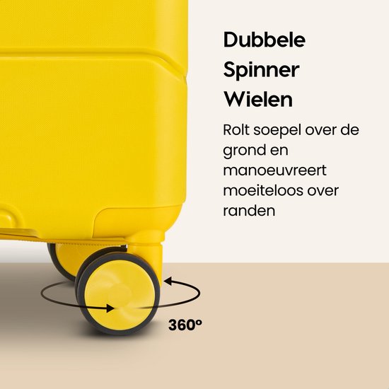 SKYCASES Urban Adventurer - Grande valise de voyage - Verrouillage par numéro - 49x30x75cm - 110L - Valise de voyage avec verrouillage de valise - Roues pivotantes - Jaune