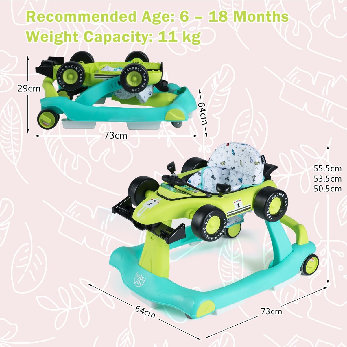 Poussette 4-en-1 Coast - hauteur et vitesse réglables - pliable - noire