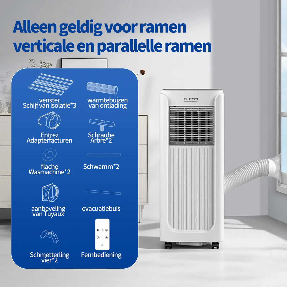 Climatiseur mobile ELECCI - 6 000 BTU - 4-en-1 - Classe énergétique A