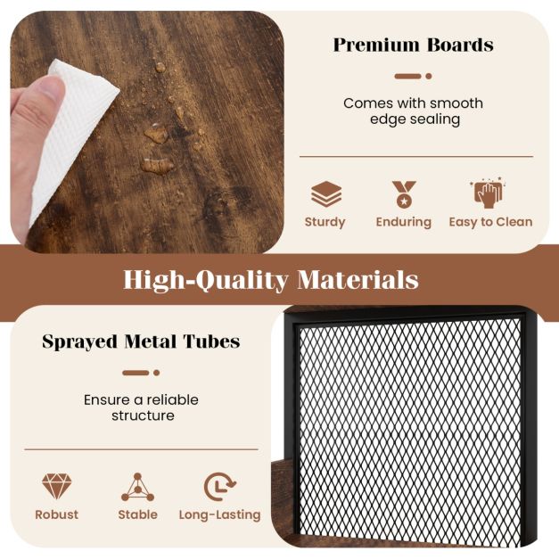 Support de platine Coast - 83 x 36 x 76,5 cm - Marron rustique - Peut contenir jusqu'à 300 albums